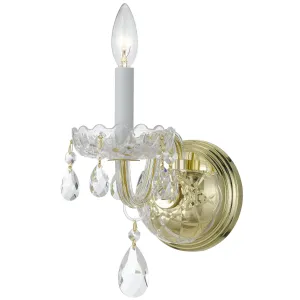 1 Light Polished Brass Crystal Sconce Draped In Clear Swarovski Strass Crystal - C193-1031-PB-CL-S