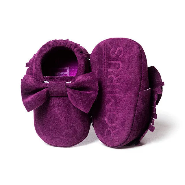 2016 New Suede Tassel Bow pu leather Newborn Baby Infant Toddler baby Moccasins Soft Mocc Bebe Non-slip Prewalker Baby Shoes