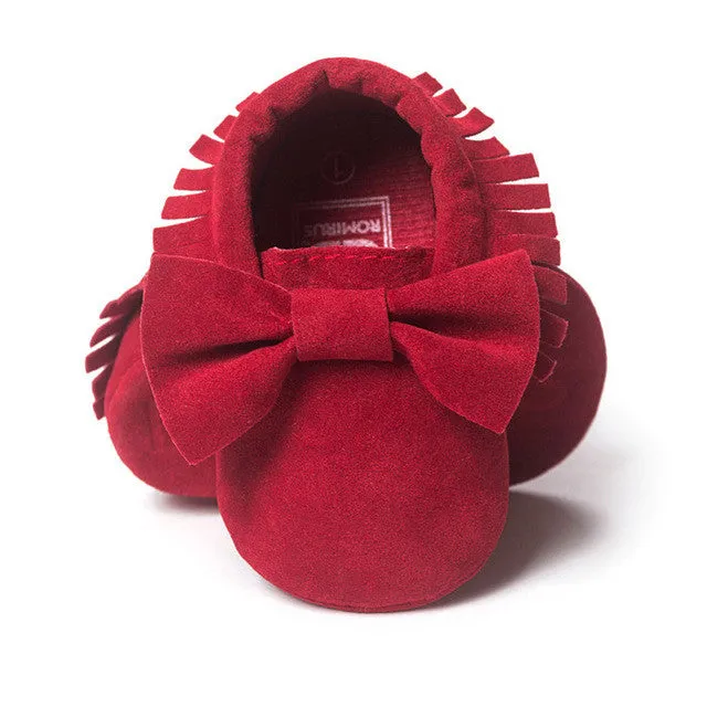 2016 New Suede Tassel Bow pu leather Newborn Baby Infant Toddler baby Moccasins Soft Mocc Bebe Non-slip Prewalker Baby Shoes