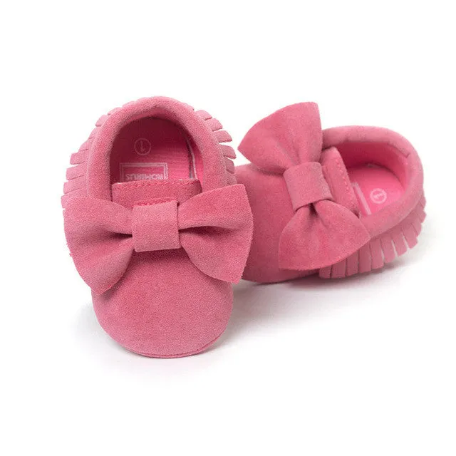 2016 New Suede Tassel Bow pu leather Newborn Baby Infant Toddler baby Moccasins Soft Mocc Bebe Non-slip Prewalker Baby Shoes