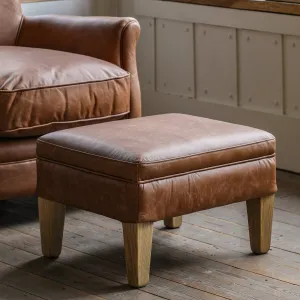 Amos Mr. Paddington Stool Vintage Brown Leather