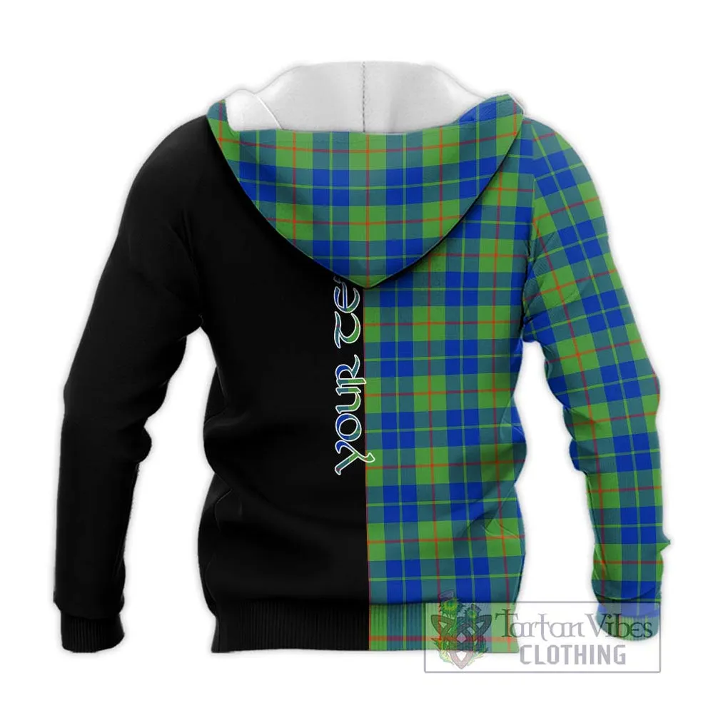 Barclay Hunting Ancient Tartan Knitted Hoodie with Family Crest and Half Of Me Style