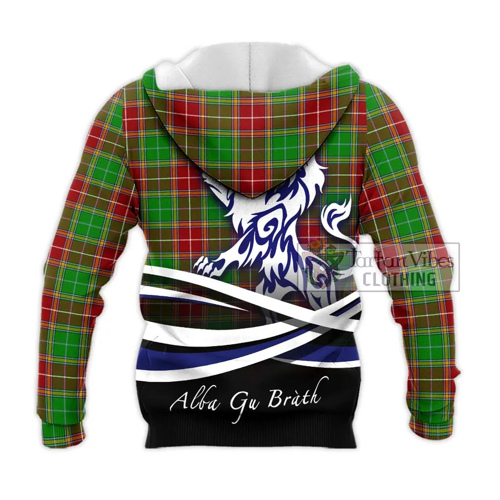 Baxter Modern Tartan Knitted Hoodie with Alba Gu Brath Regal Lion Emblem