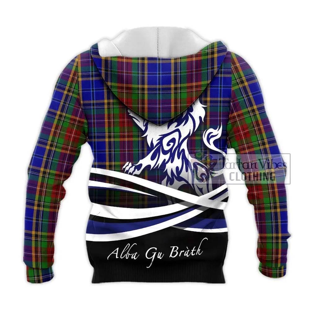 Beattie Tartan Knitted Hoodie with Alba Gu Brath Regal Lion Emblem