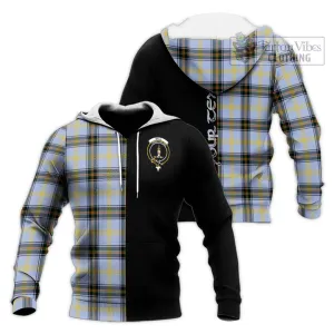 Bell of the Borders Tartan Knitted Hoodie with Family Crest and Half Of Me Style