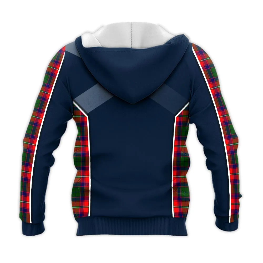 Belshes Tartan Knitted Hoodie with Family Crest and Scottish Thistle Vibes Sport Style