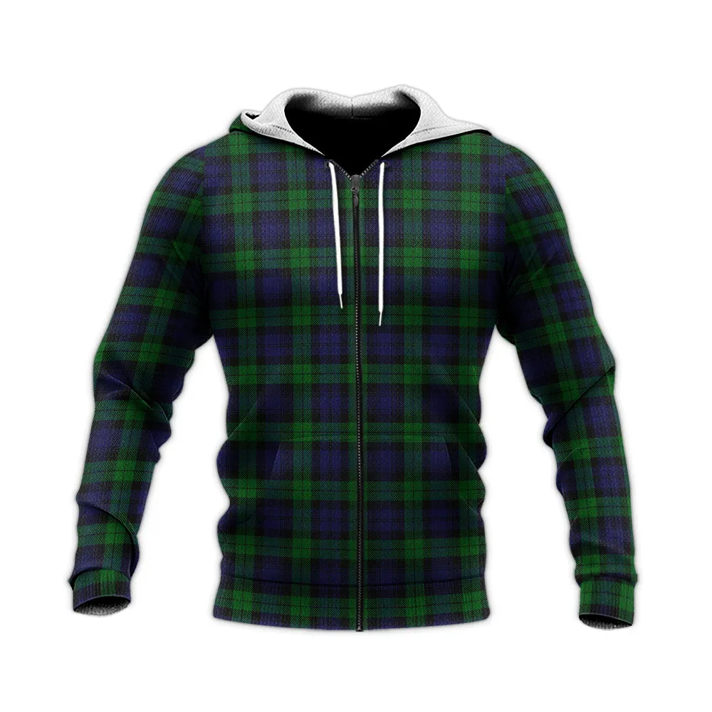 Black Watch Tartan Knitted Hoodie