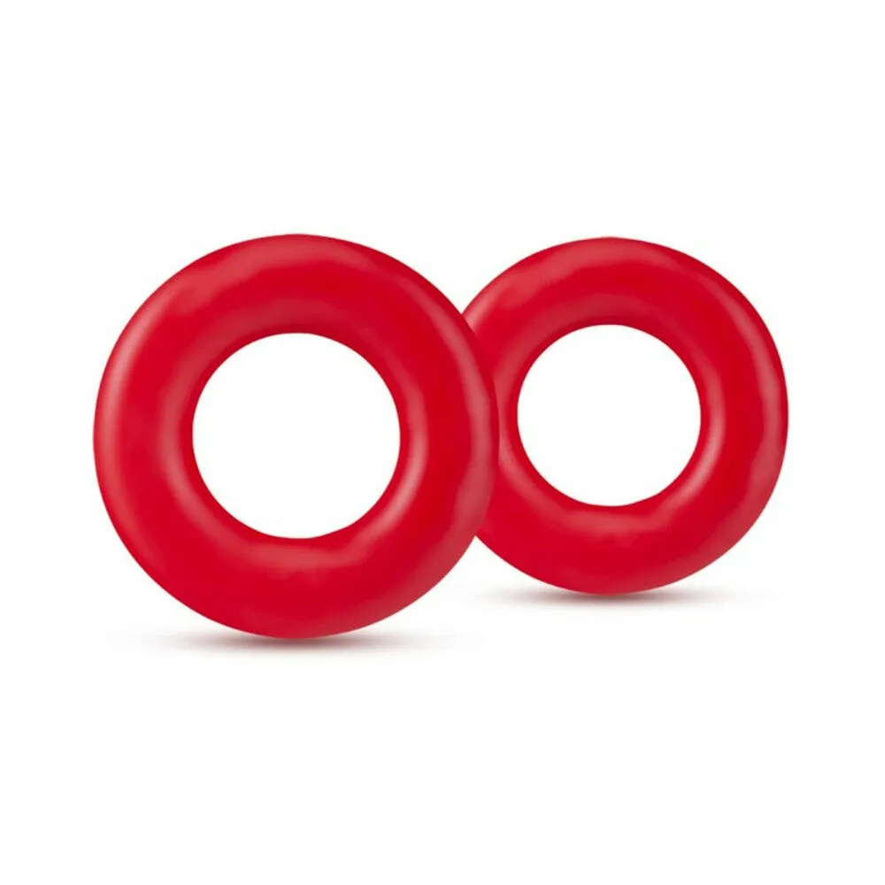 Blush Stay Hard Donut Rings Cockring 2-Pack Red