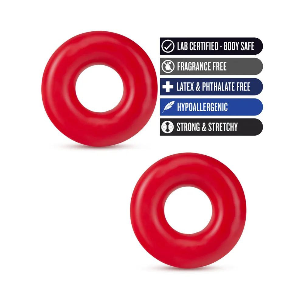 Blush Stay Hard Donut Rings Oversized Cockring 2-Pack Red