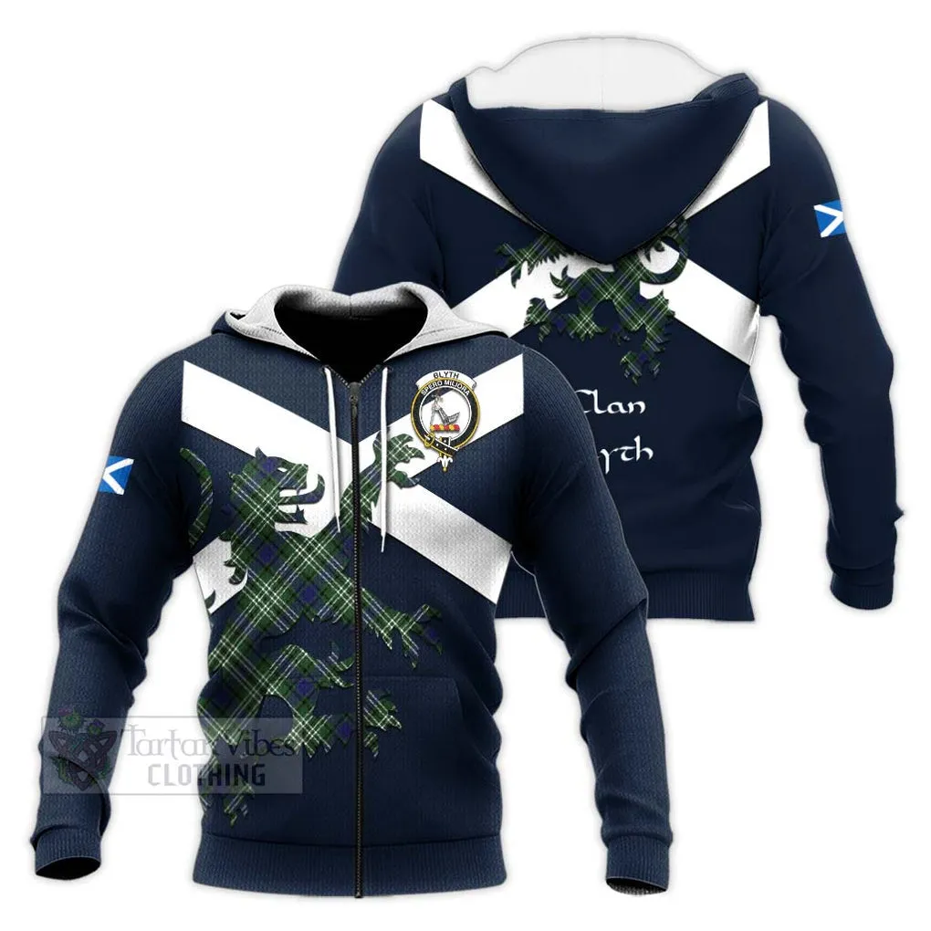 Blyth Tartan Lion Rampant Knitted Hoodie Proudly Display Your Heritage with Alba Gu Brath and Clan Name