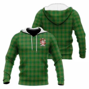 Boran Irish Clan Tartan Knitted Hoodie with Coat of Arms