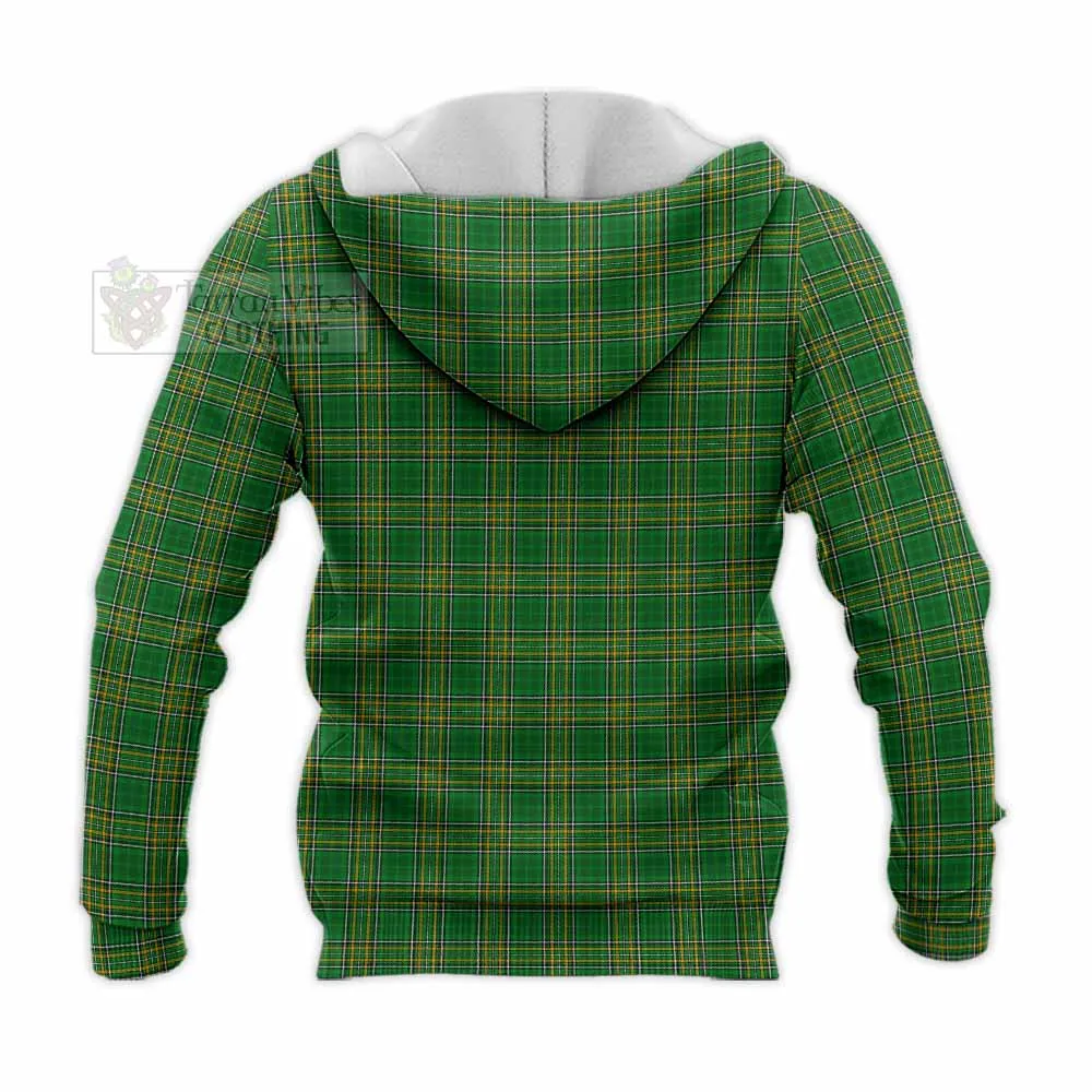 Boran Irish Clan Tartan Knitted Hoodie with Coat of Arms