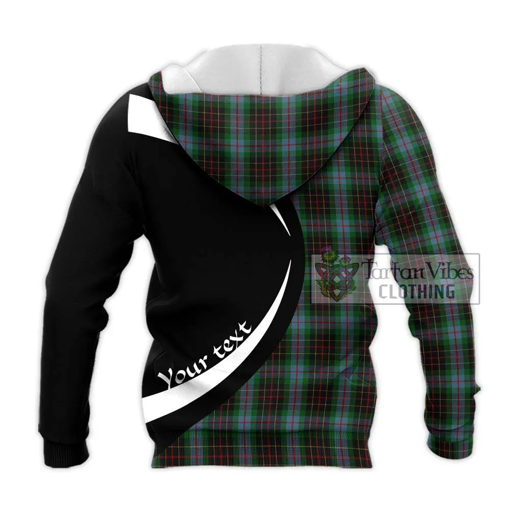 Brodie Hunting Tartan Knitted Hoodie with Family Crest Circle Style