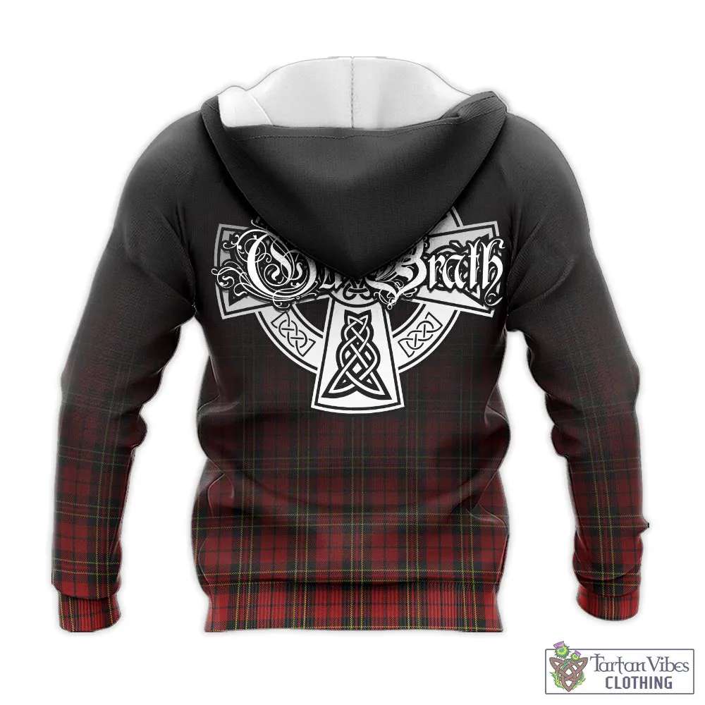 Brodie Tartan Knitted Hoodie Featuring Alba Gu Brath Family Crest Celtic Inspired