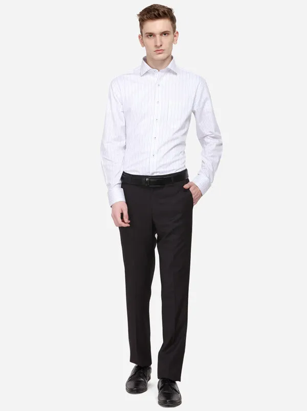 Brown Solid Slim Fit Formal Trouser | Greenfibre