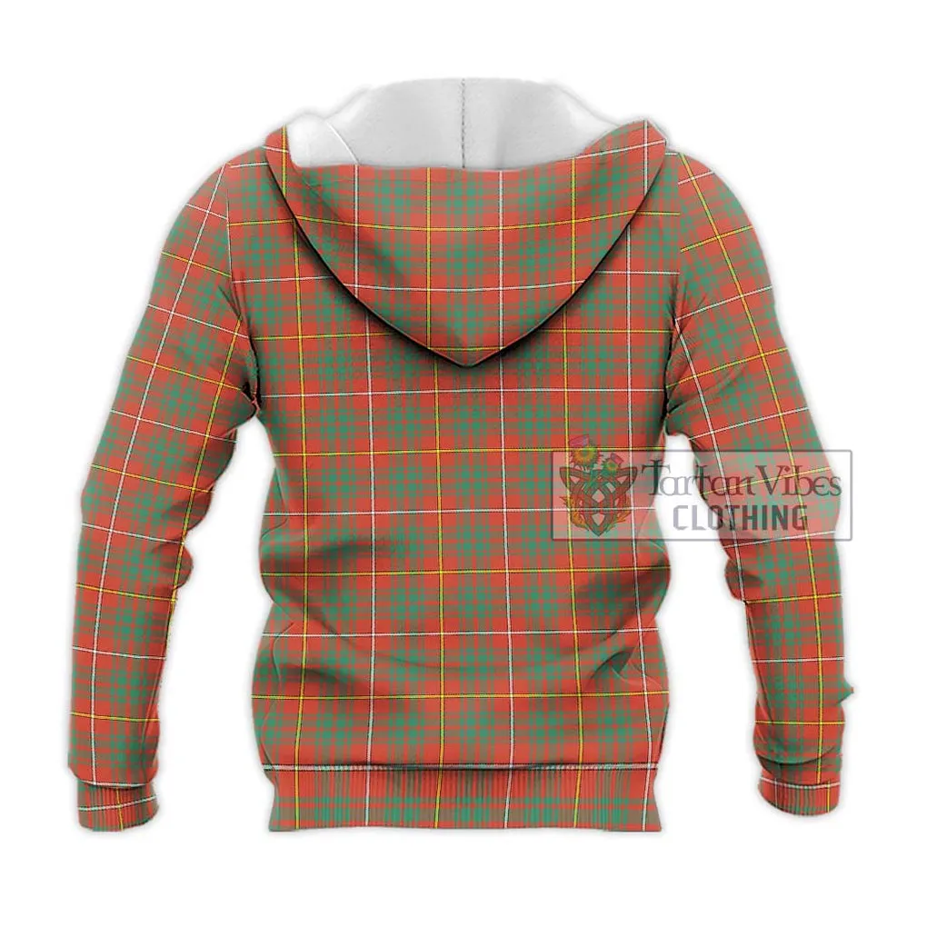 Bruce Ancient Tartan Knitted Hoodie with Family Crest DNA In Me Style