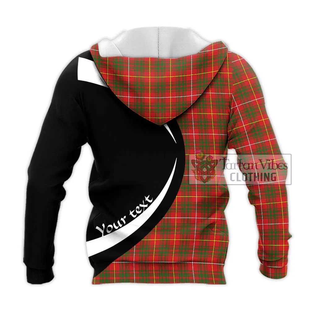 Bruce Modern Tartan Knitted Hoodie with Family Crest Circle Style