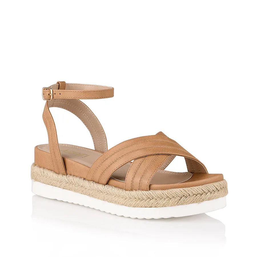 Dezzie Footbed Sandals - Caramel Softee