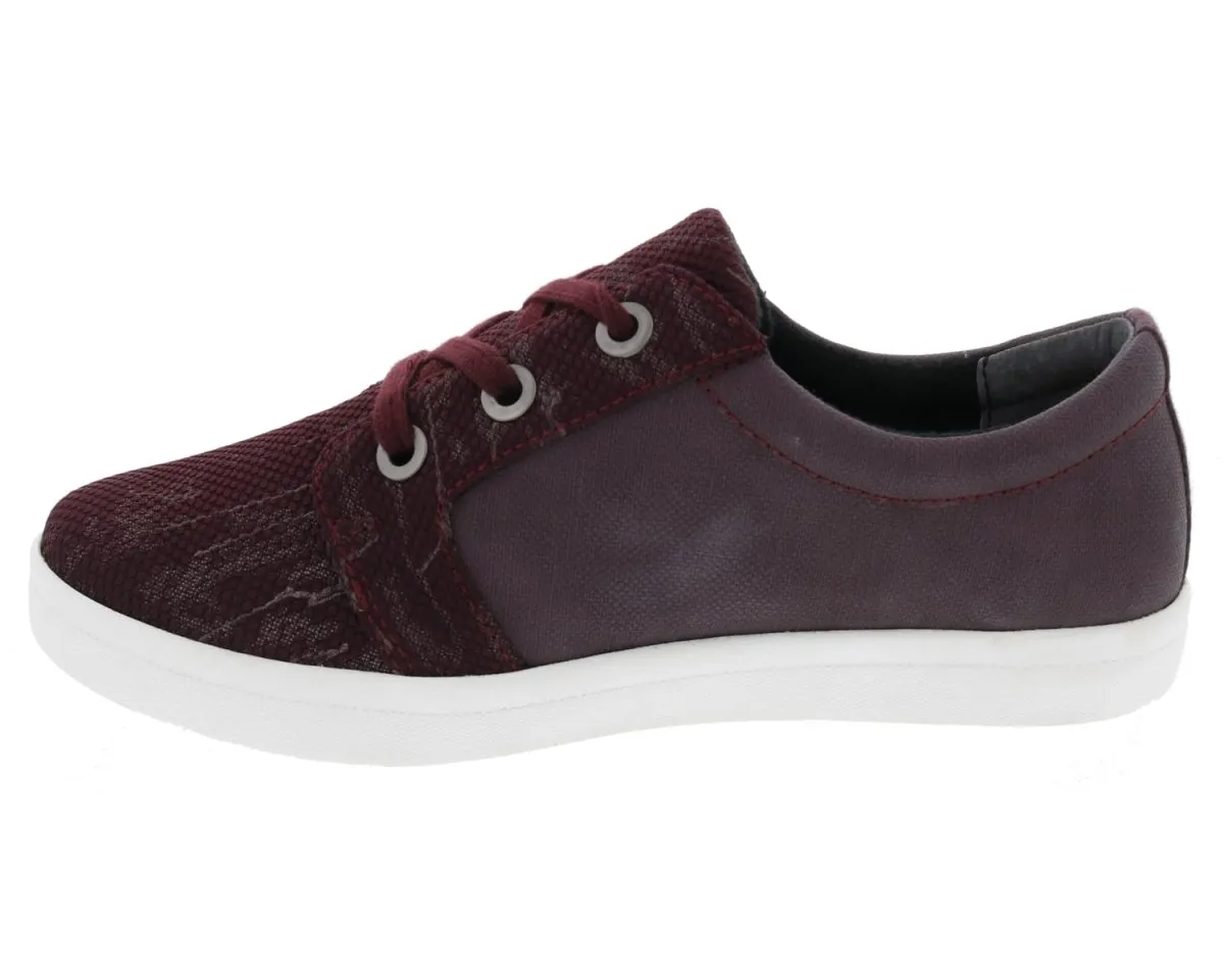 Drew Ruby Women's Orthotics Lace Up Sneakers 19172-51 In Burgundy Combo