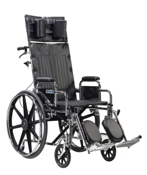 Drive Medical std22rbdda Sentra Reclining Wheelchair, Detachable Desk Arms, 22" Seat