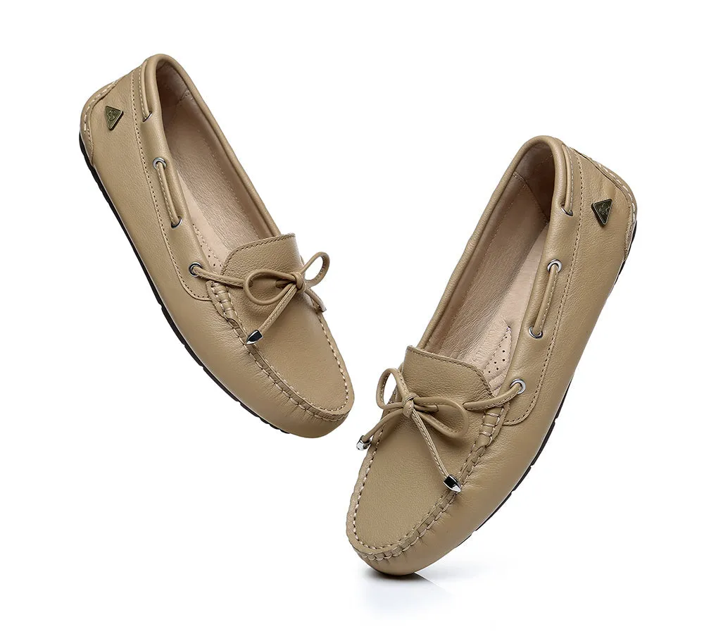 EVERAU® Women Leather Bow Casual Summer Moccasin Frida