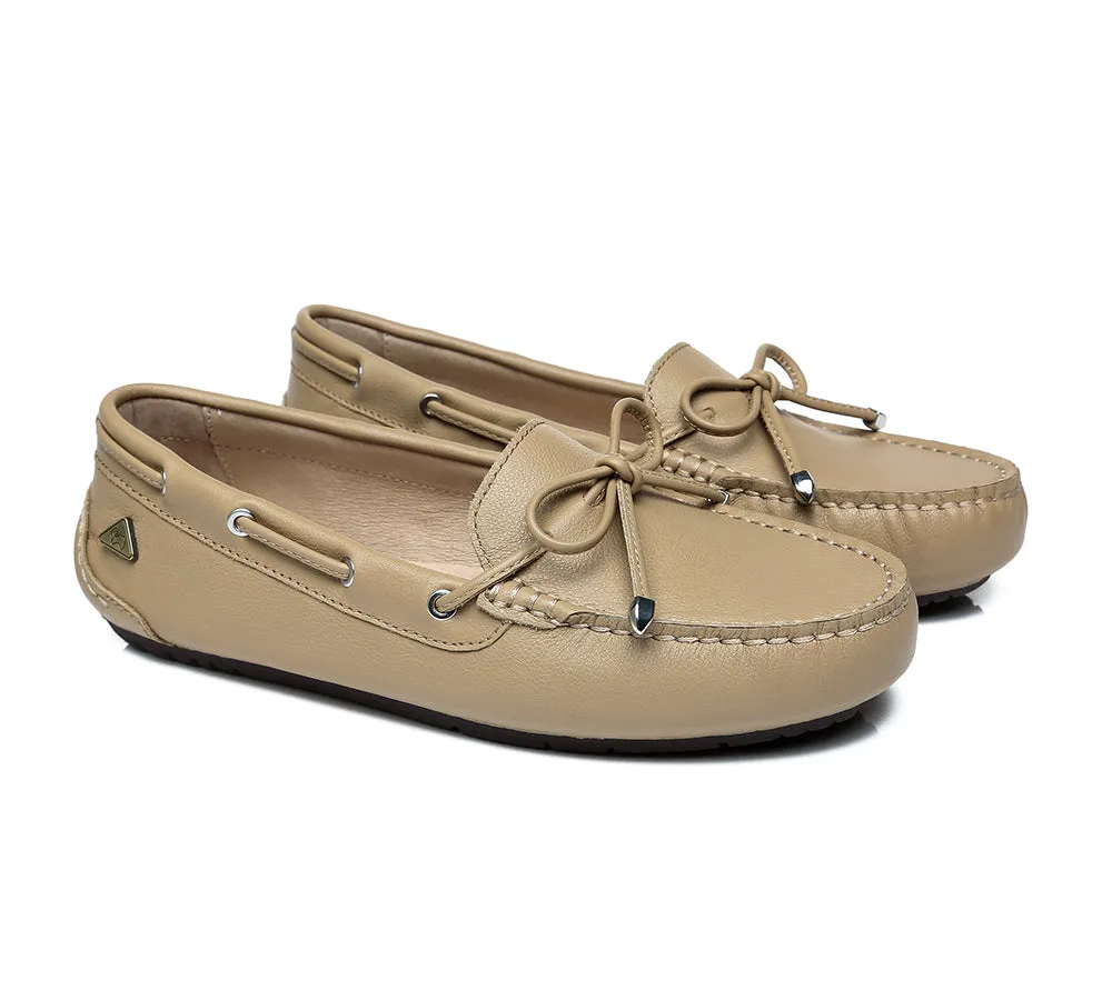 EVERAU® Women Leather Bow Casual Summer Moccasin Frida