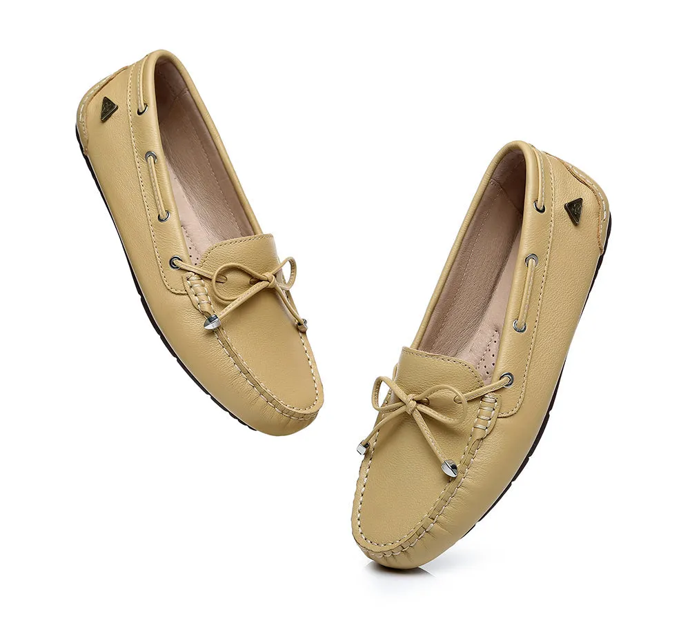 EVERAU® Women Leather Bow Casual Summer Moccasin Frida