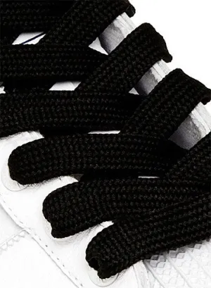 Flat Fat Black Shoelaces - 11mm wide