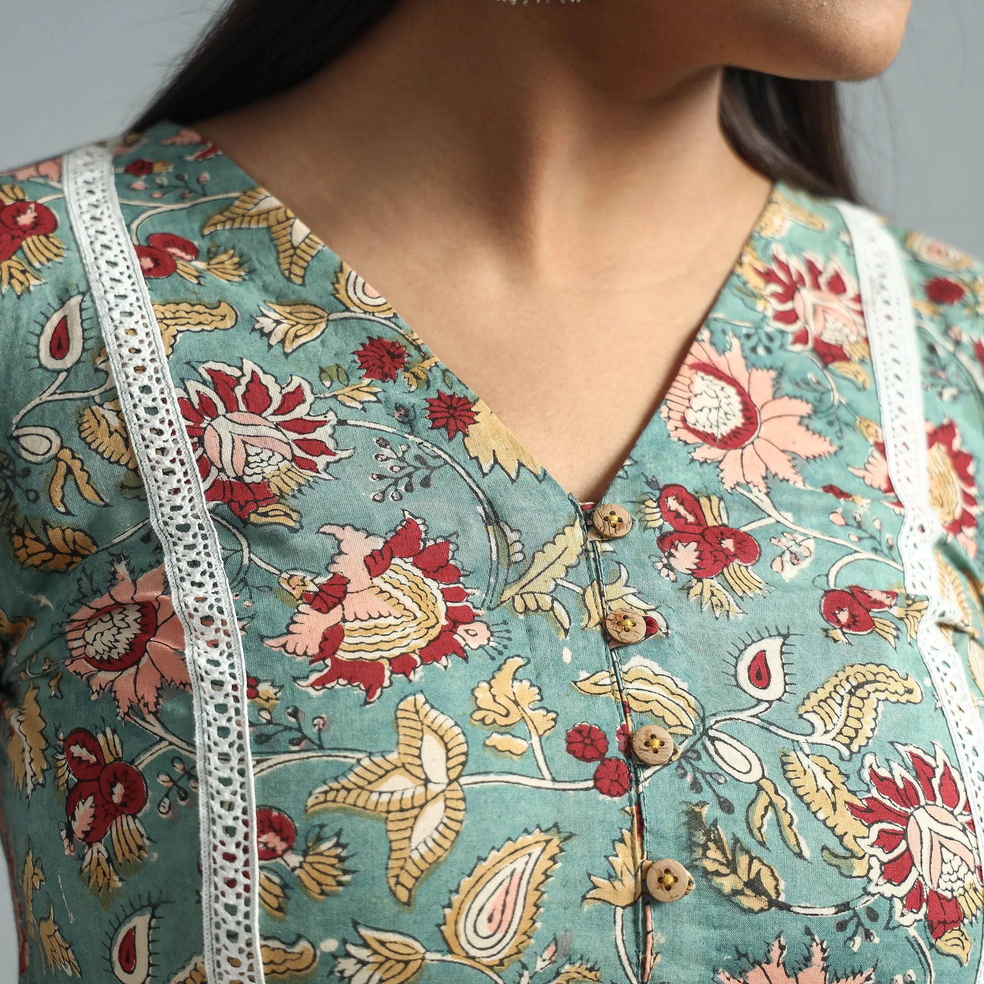 Green - Opulent Sanganeri Block Printed Cotton Kurta