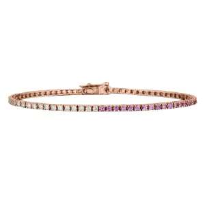 HALF DIAMOND, HALF PINK TOURMALINE BRACELET