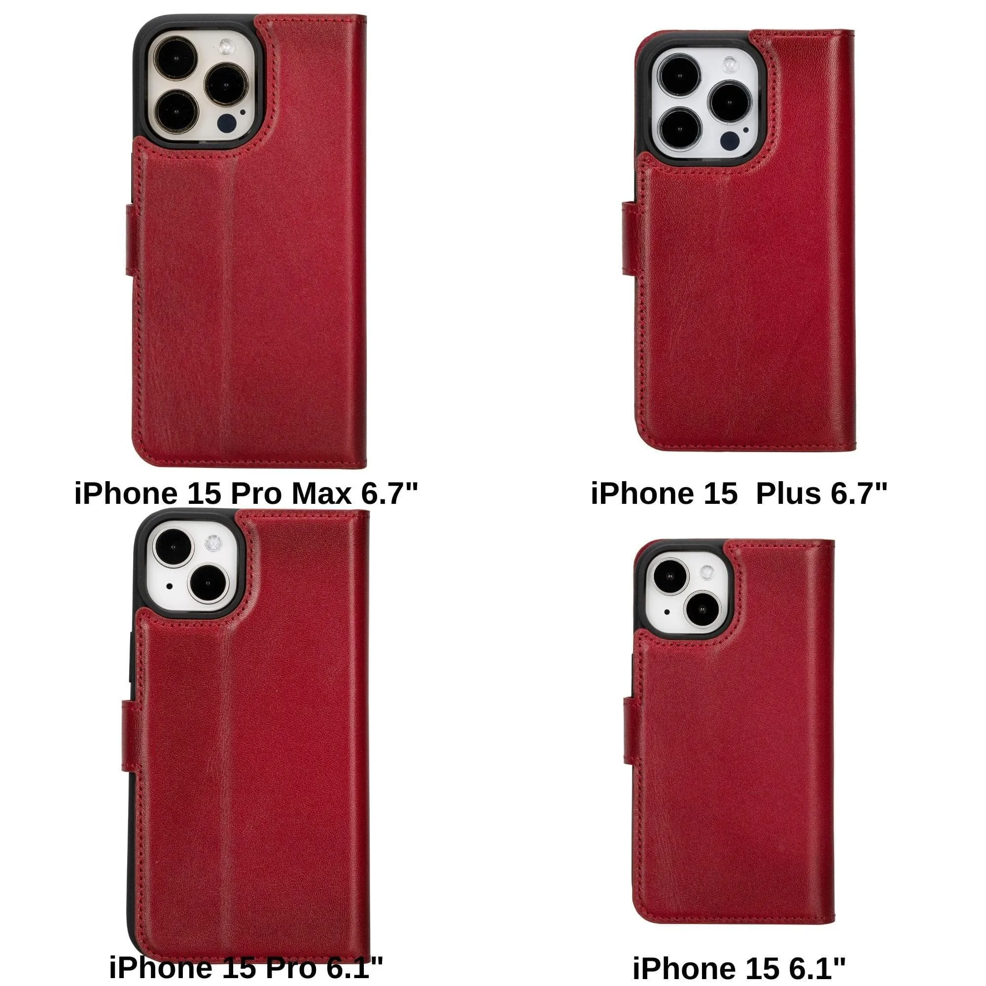 iPhone 15 Series Detachable Leather Wallet Case