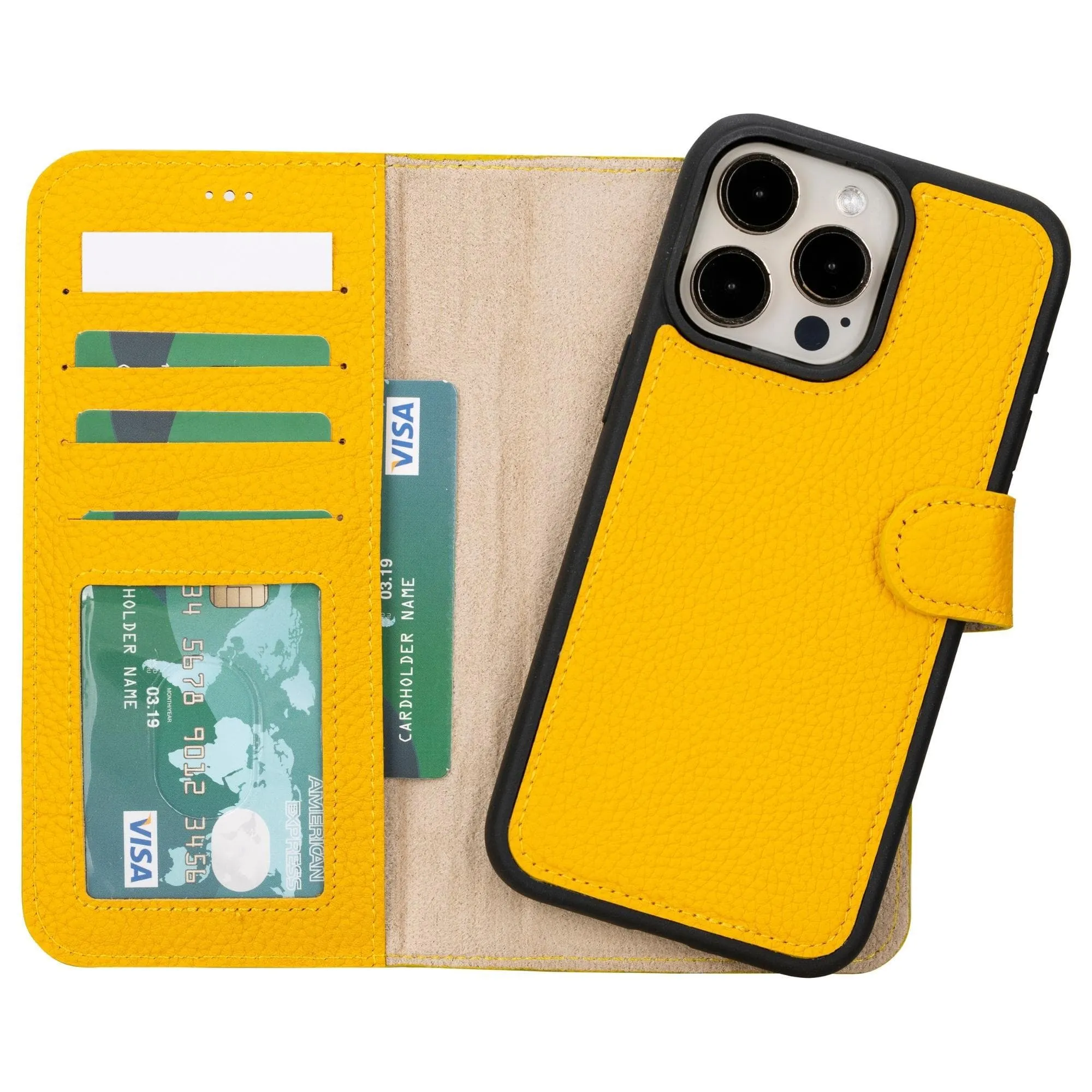 iPhone 15 Series Detachable Leather Wallet Case