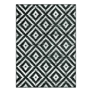 Joanne Modern Moroccan Geometric Kilim Black Rug