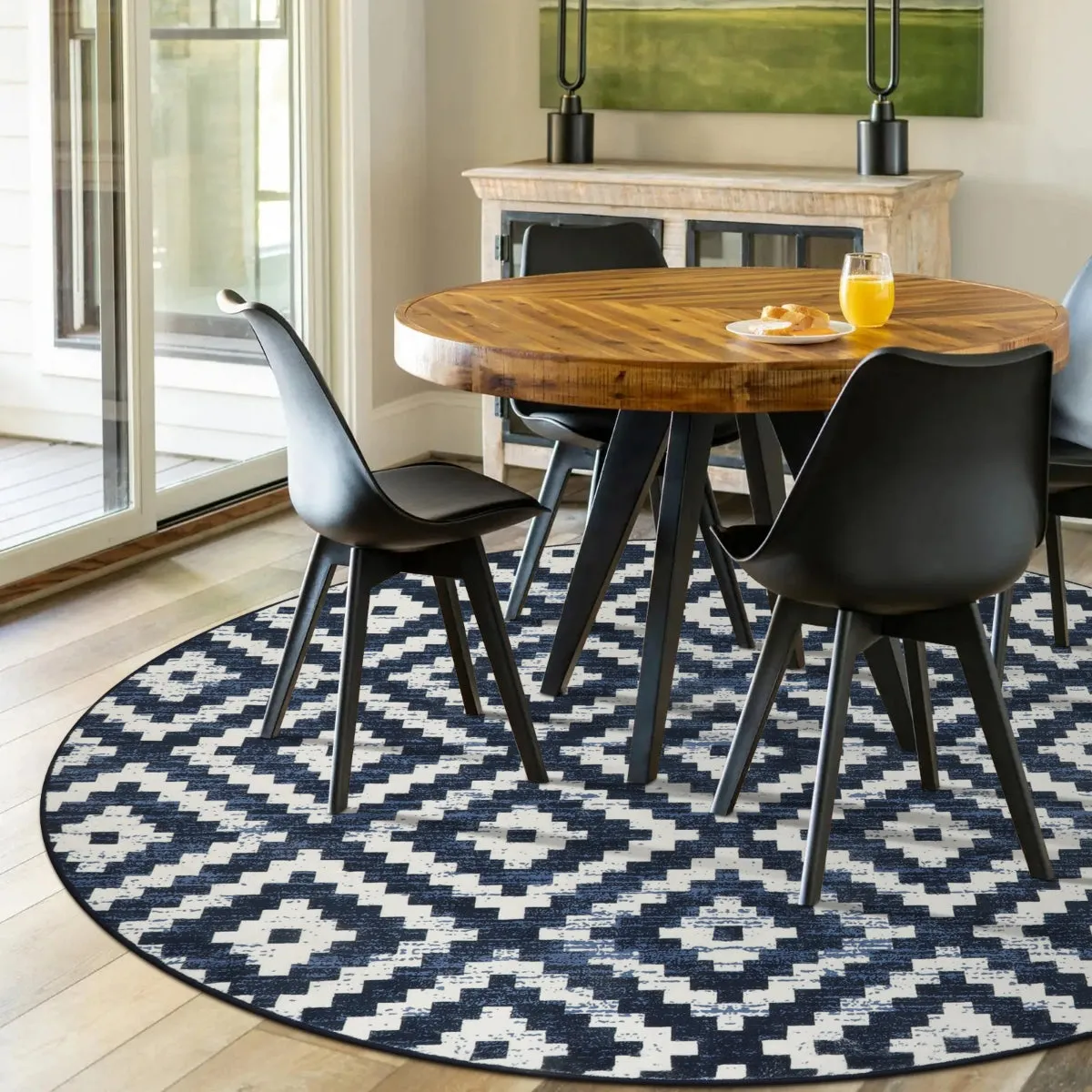 Joanne Modern Moroccan Geometric Kilim Blue Rug