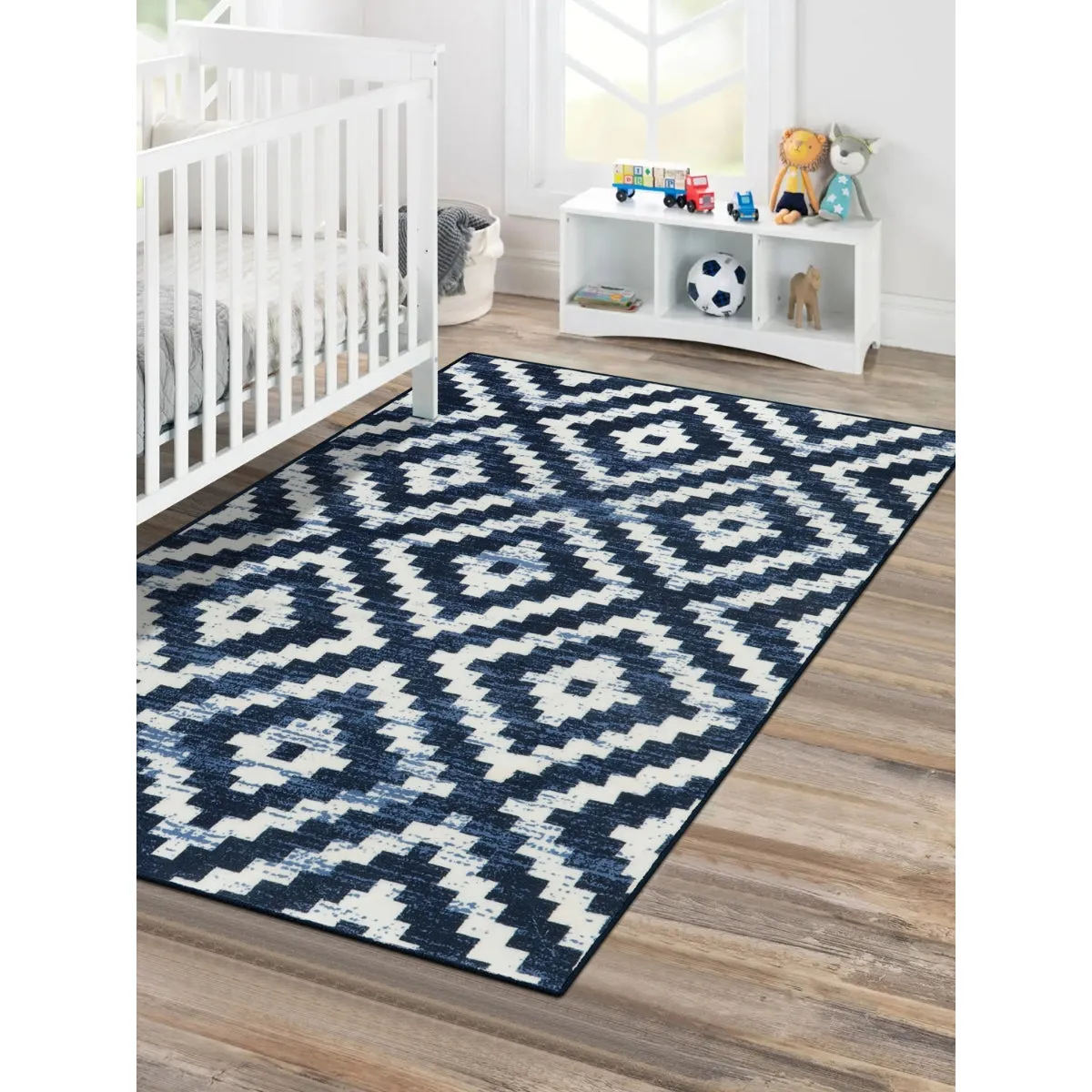 Joanne Modern Moroccan Geometric Kilim Blue Rug