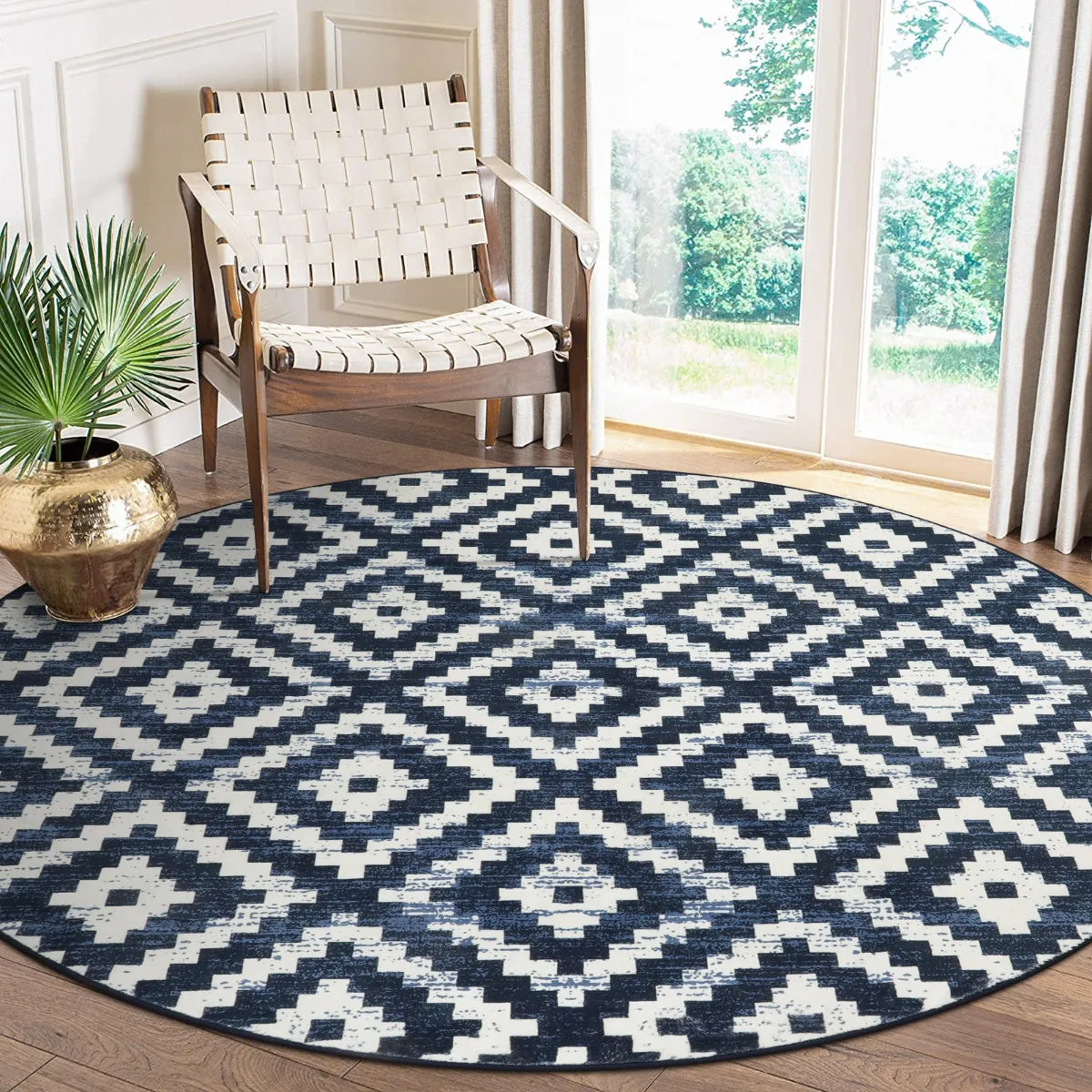 Joanne Modern Moroccan Geometric Kilim Blue Rug