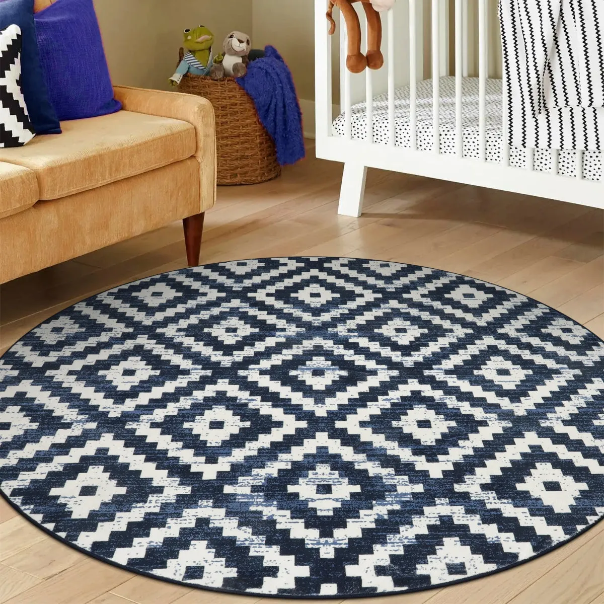 Joanne Modern Moroccan Geometric Kilim Blue Rug