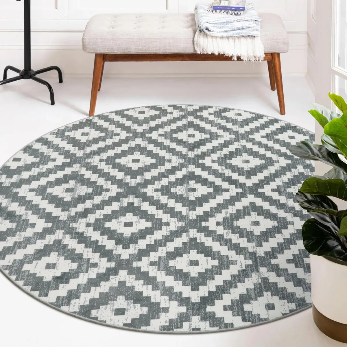 Joanne Modern Moroccan Geometric Kilim Grey Rug