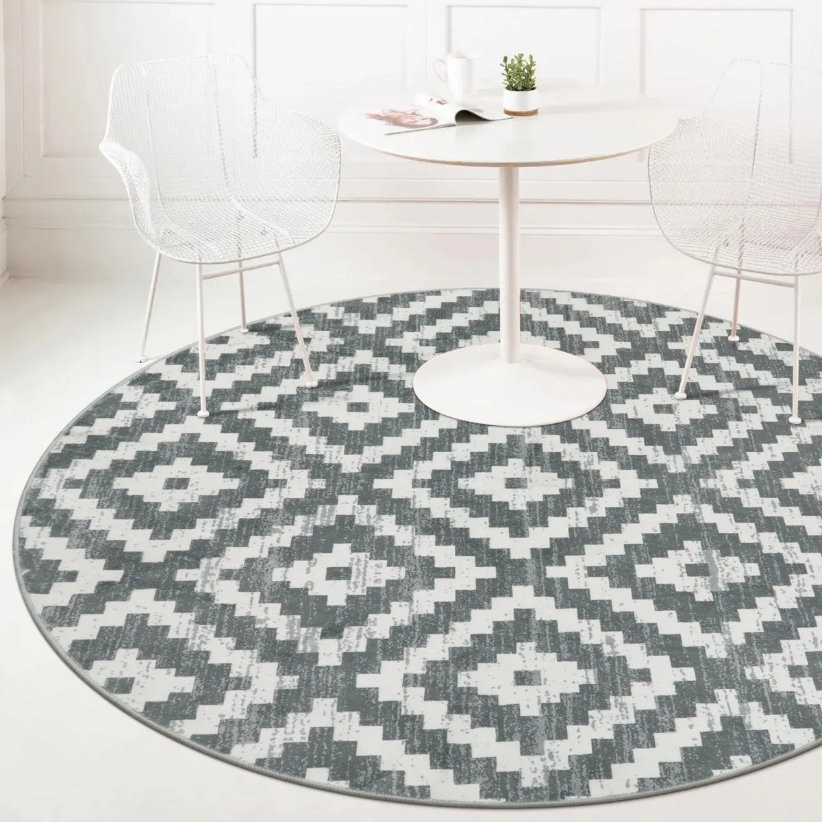 Joanne Modern Moroccan Geometric Kilim Grey Rug