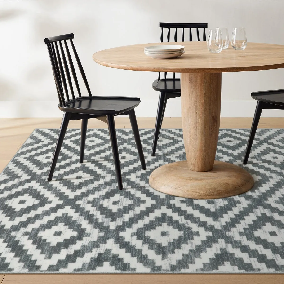 Joanne Modern Moroccan Geometric Kilim Grey Rug