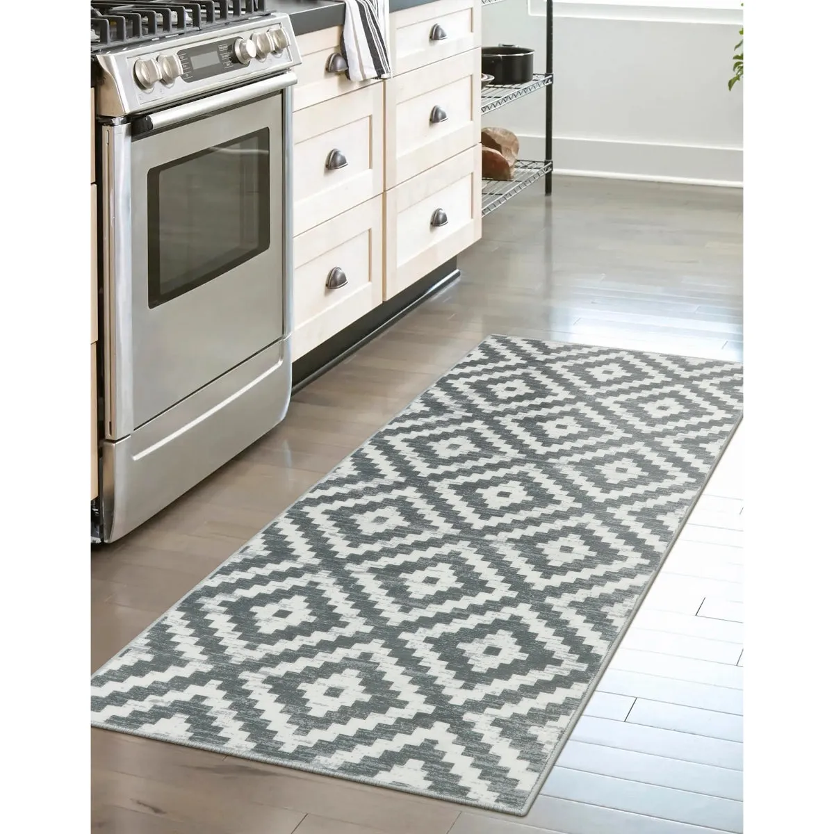 Joanne Modern Moroccan Geometric Kilim Grey Rug