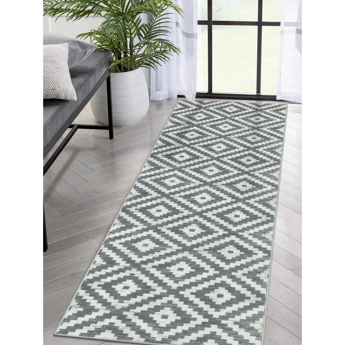 Joanne Modern Moroccan Geometric Kilim Grey Rug