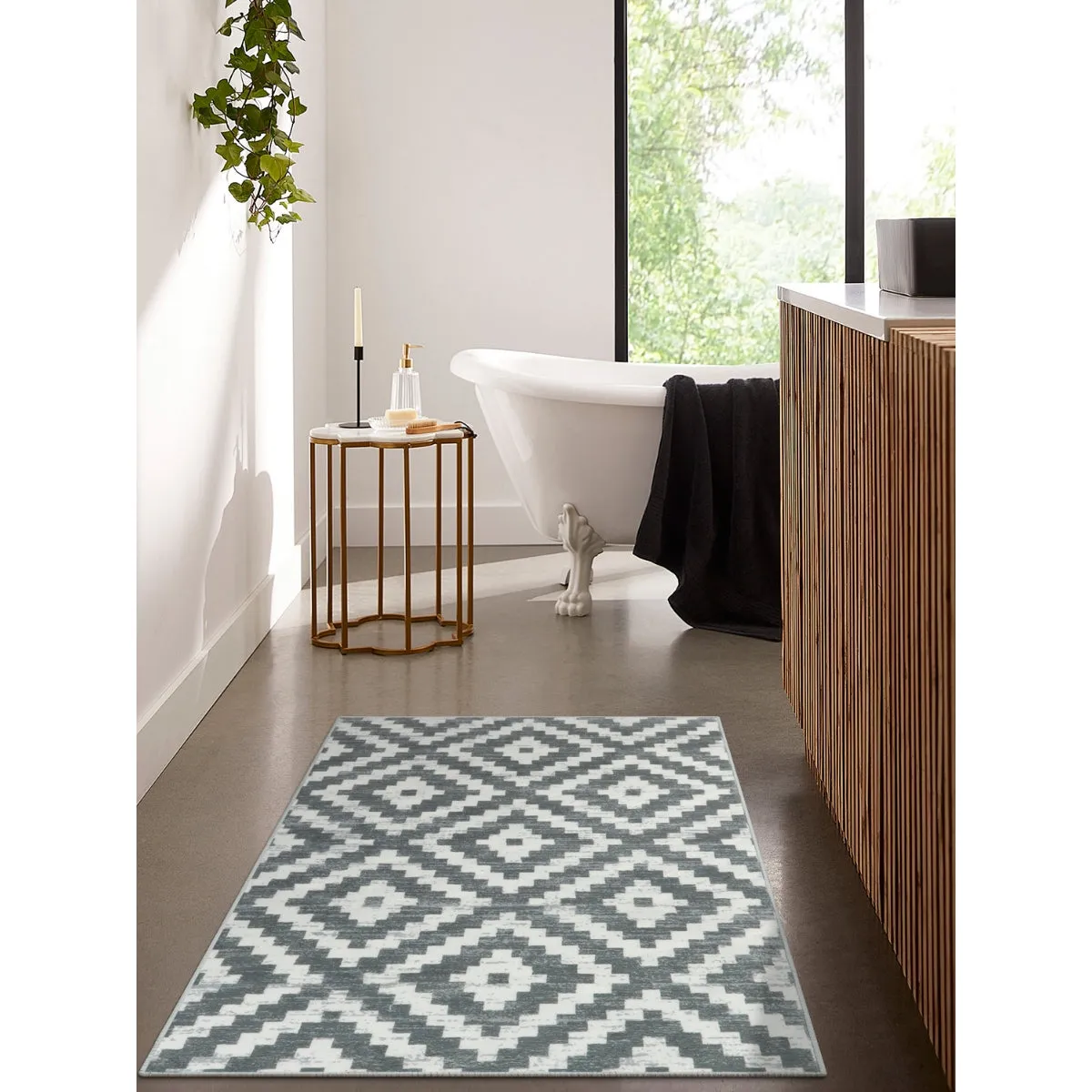 Joanne Modern Moroccan Geometric Kilim Grey Rug