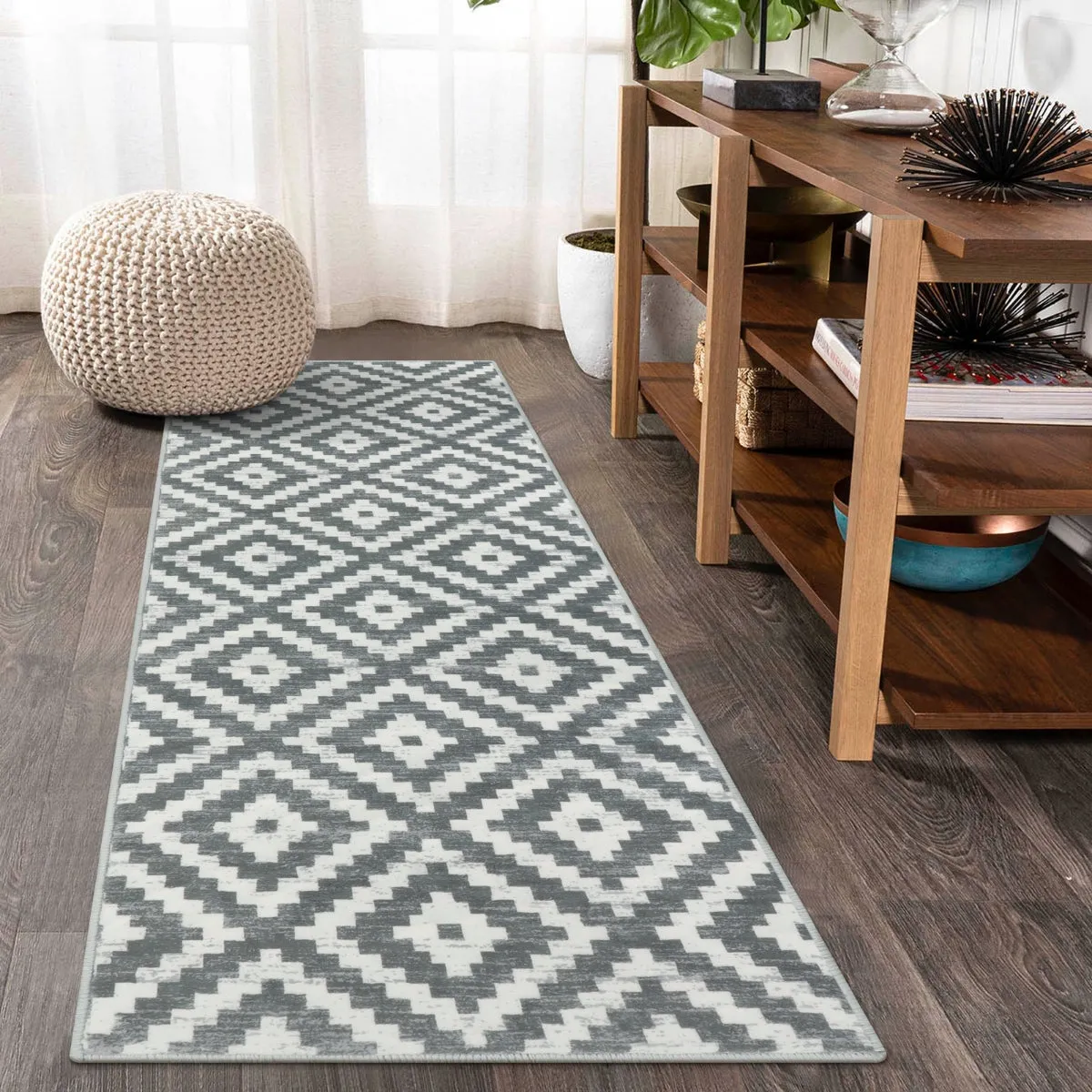 Joanne Modern Moroccan Geometric Kilim Grey Rug