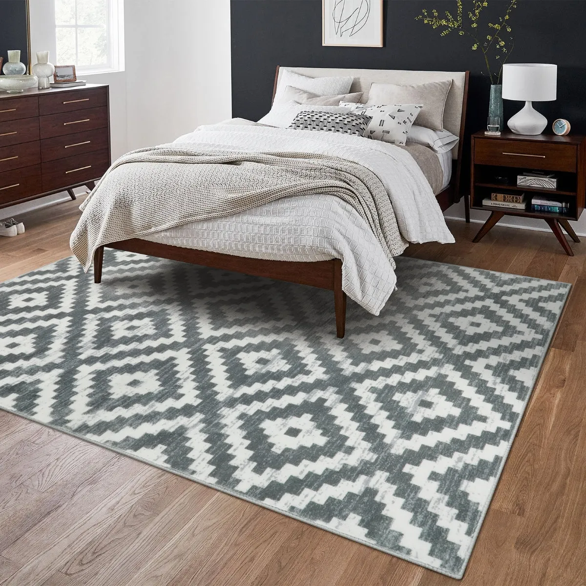 Joanne Modern Moroccan Geometric Kilim Grey Rug