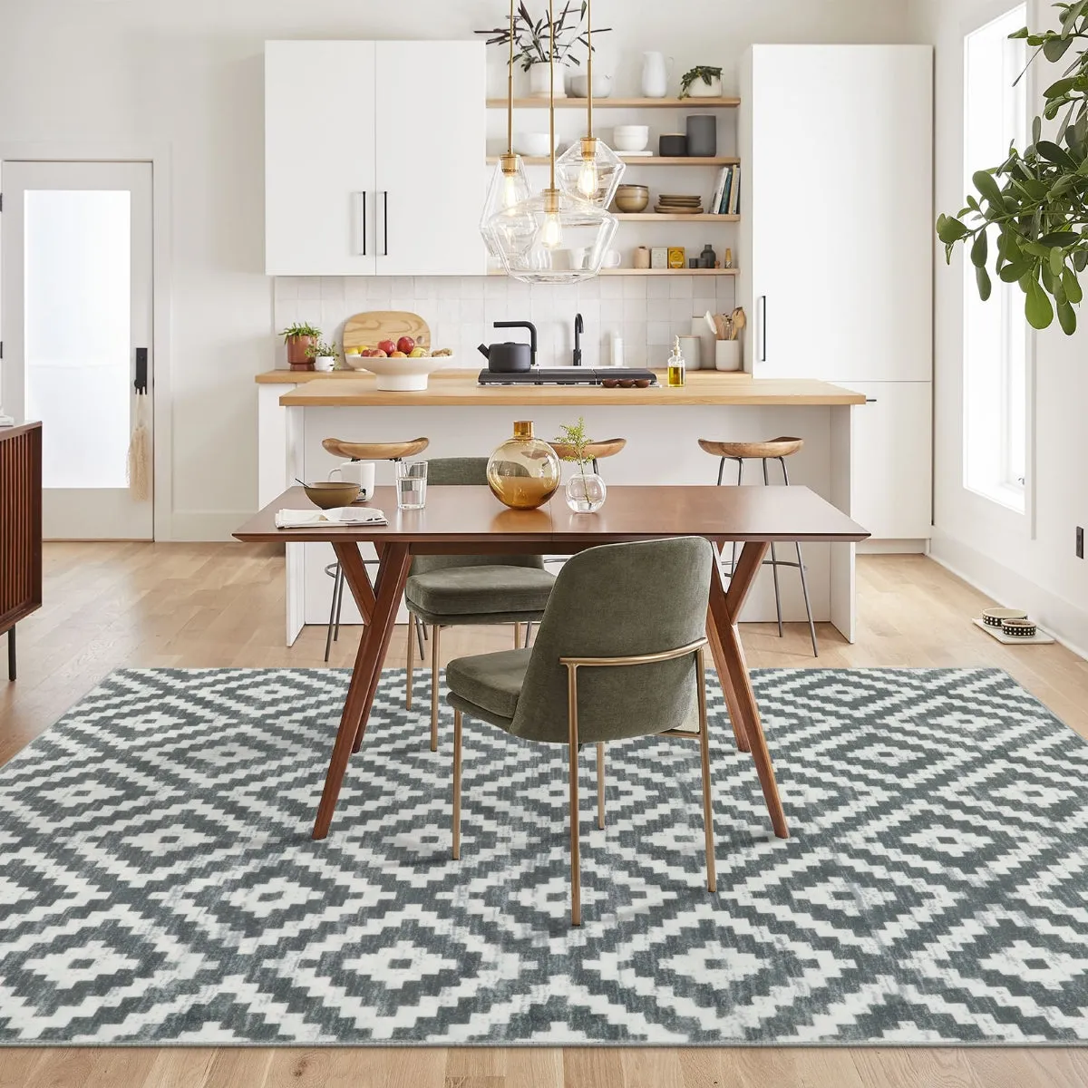 Joanne Modern Moroccan Geometric Kilim Grey Rug