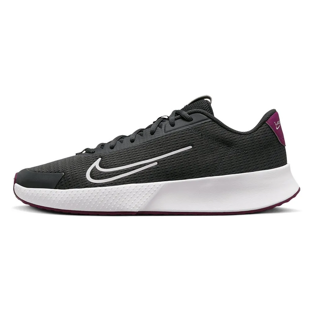 Juniors Vapor Lite 2 Tennis Shoes Dark Smoke Grey and Sangria