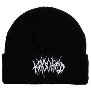 Krooked Necro Script Cuff Beanie Black