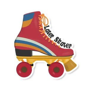 Later Skater Retro Roller Skate Vinyl Sticker