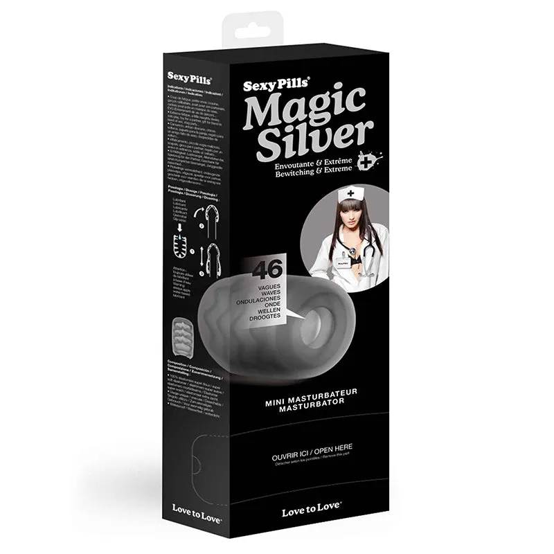 Love to Love Sexy Pills Magic Silver Mini Masturbator Display of 6